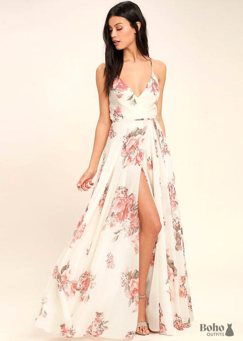 Boho Floral Wrap Summer Dress Nyra